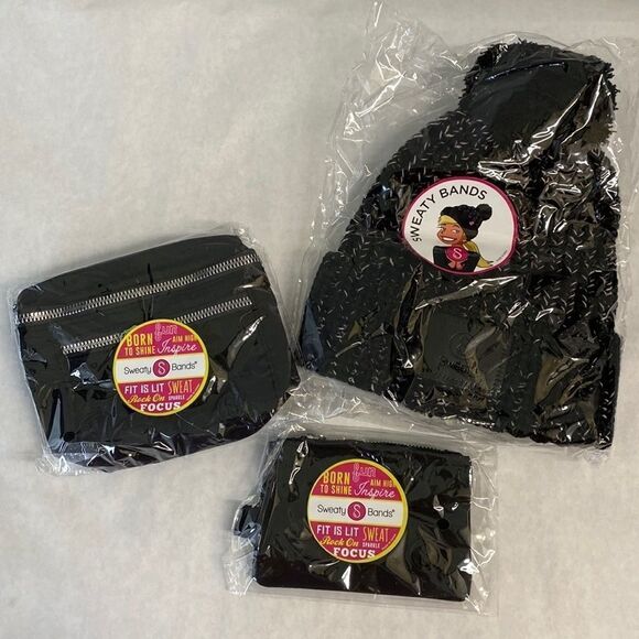 NEW Sweaty Bands Toboggan, Belly Bag, Coin Purse / Fanny Pack, ID Pouch, Beanie - Picture 1 of 8